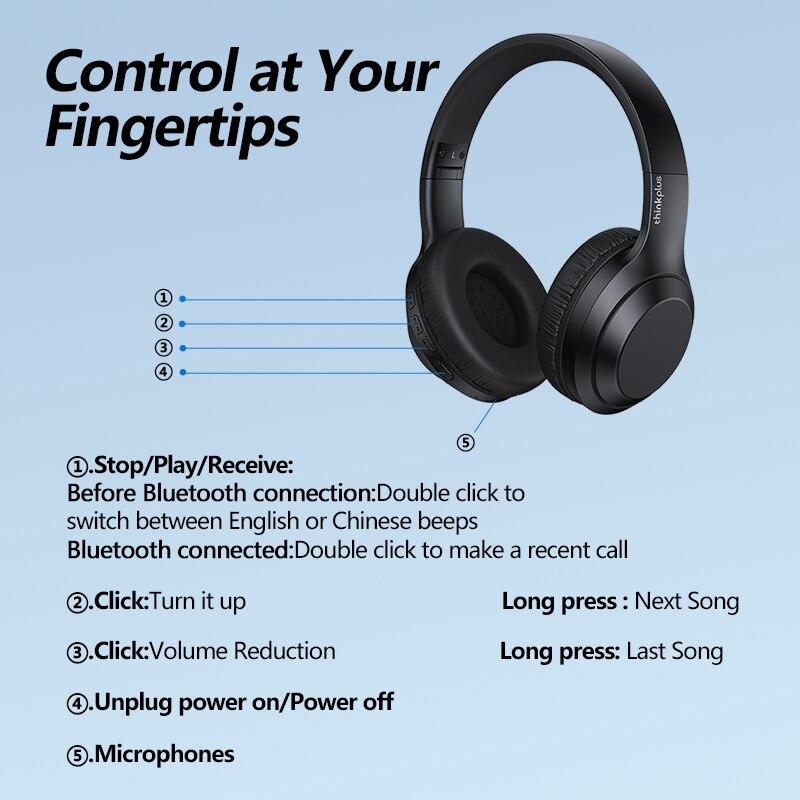 Lenovo TH10 Stereo Headphone Bluetooth Earphones Music Headset with Mic