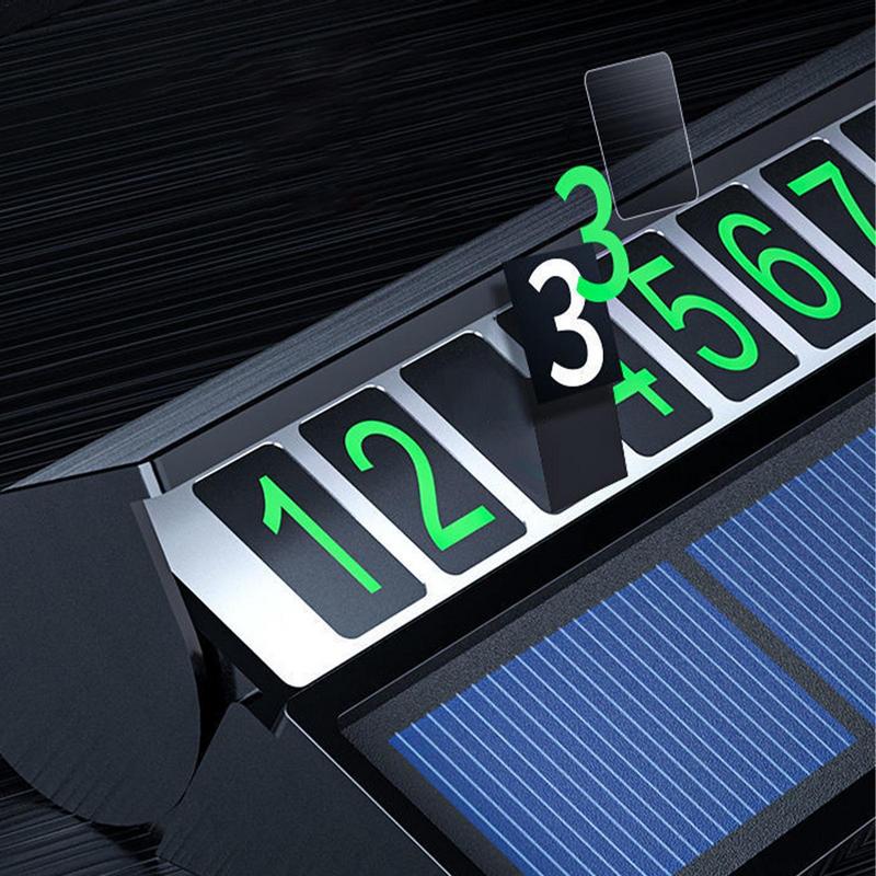 Solar Luminous Car Temporary Parking Card H Idden Telephone Number Plate For Car Styling Auto Number Card Stickers Accessories