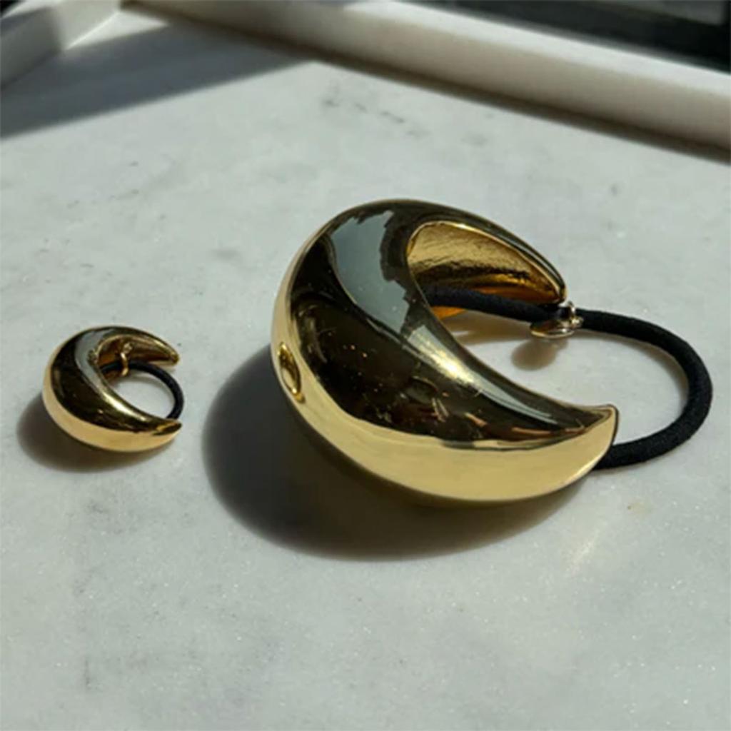 Jiedin Europe and the United States exaggerated electroplated metal hair band stainless steel hair accessories hair rope ponytail elastic headrope