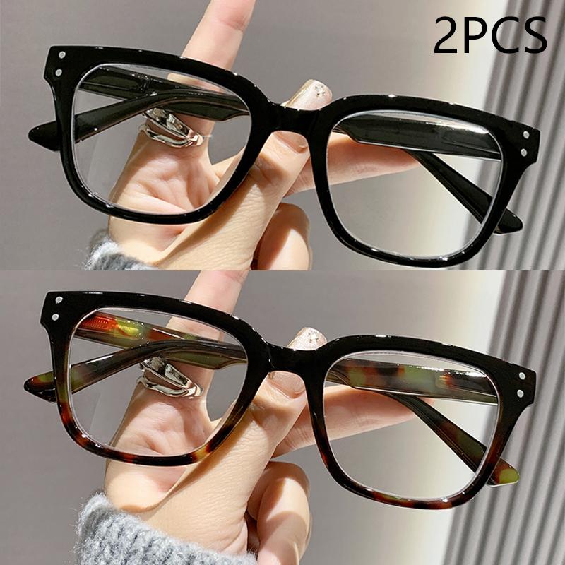 

2/3 шт. Новые модные очки для чтения Высококачественная простая квадратная оправа Ультралегкие очки для чтения для мужчин и женщин 4.0