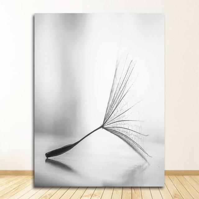 Wall Art Canvas Abstract Painting Picture Nordic Dandelion Flower S and Prints Living Room Scandinavian Black and White
