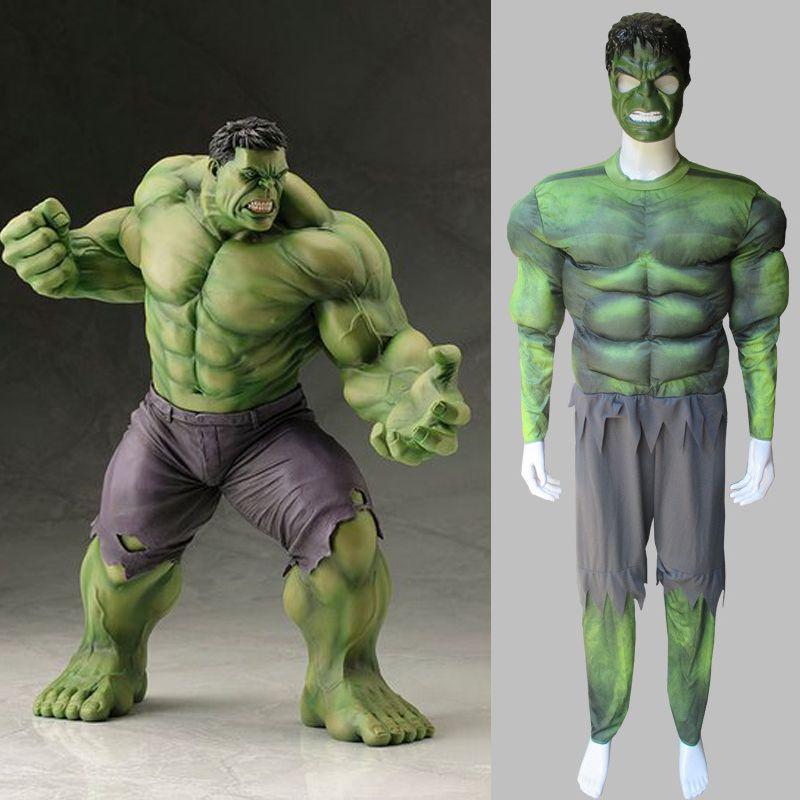 The Avengers Hulk Muscle Mask Costume Vibrant Green Outfit For Themed Parties And Events