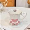 Creative Cat Paw Ceramic Mug - Cute Couple's Cup & Logo Gift