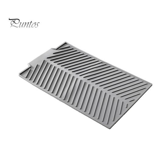 

Силіконовий зливний килимок для кухонної стійки Нековзка жароміцна подушка для сушіння з вбудованим зливом Складний килимок для сушіння посуду Аксесуар для кухонної мийки сірий