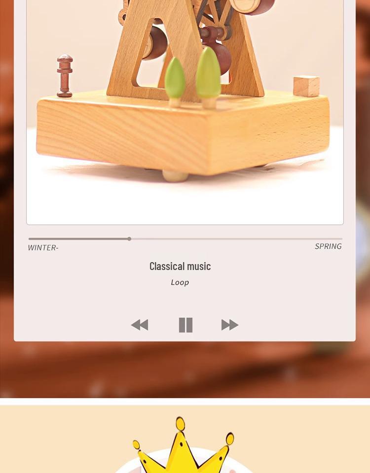 Spring-Wound Birthday Musical Jewelry Box for Girls