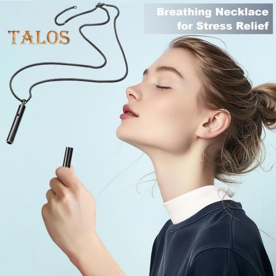 Anxiety Relief Breathing Necklace Stress Reduction Tool Calm Relaxation Meditation Aid Inner Peace Breathing Pendant for Women Men Teens