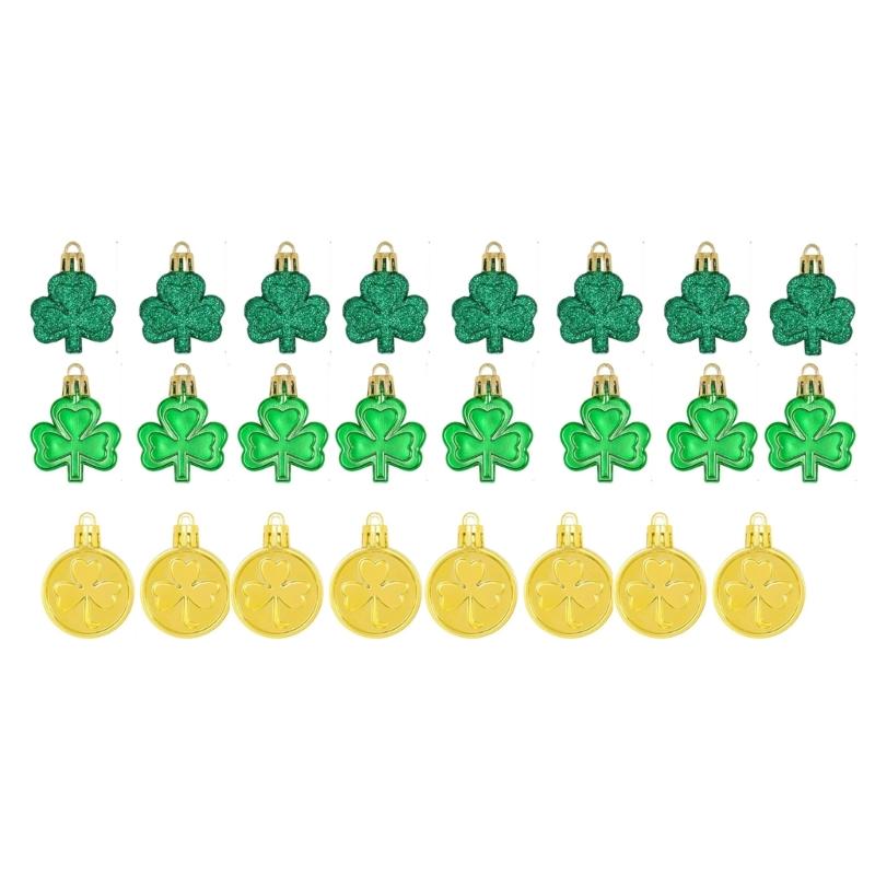 Patrick s Day Shamrocks Ornament,Good Luck Clovers Hanging Baubles Trefoil Pendants Decoration for Keyring Tree Shelf 1