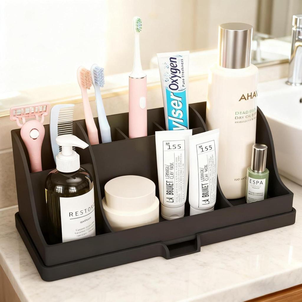 Silicone Toothbrush Holder: Easy-Clean Drainable Storage Box for Bathroom Supplies