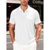 Herren Casual Uni-Farben Geripptes Kurzarm-Polohemd