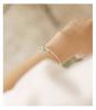 Aquamarine Fresh Blue Crystal Beaded Bracelet with S925 Silver Feather