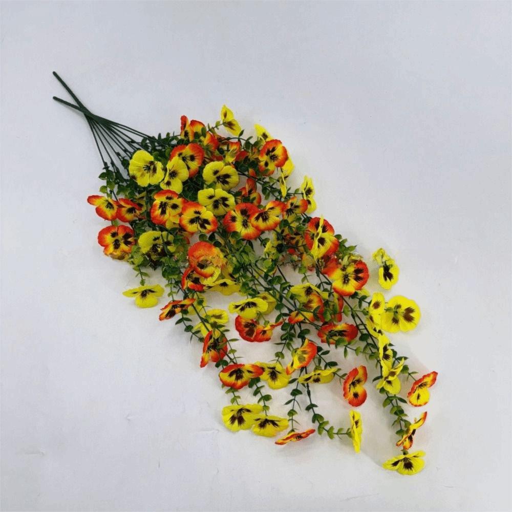 New Multicolor Artificial Flower DIY Lifelike Fake Flower Hanging Viola Tricolor Plants Wreath Wall Hanging Ornament