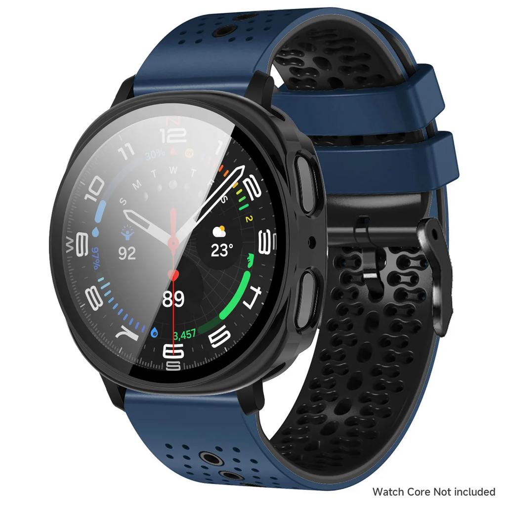 Silikonarmband+PC-Hülle für Samsung Galaxy Watch 8 40mm 44mm Sportarmband Schutzhülle mit gehärteter Folie für Galaxy Watch 8