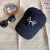Embroidered Bowtie Hat PonytailHat Long Brims Baseball Hat Fashionable Sun Hat