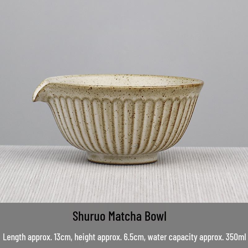 Japanese Ceramic Tea Ceremony Set: Matcha Bowl, Whisk Stand, Hyakuhon-Tate Whisk, and Scoop