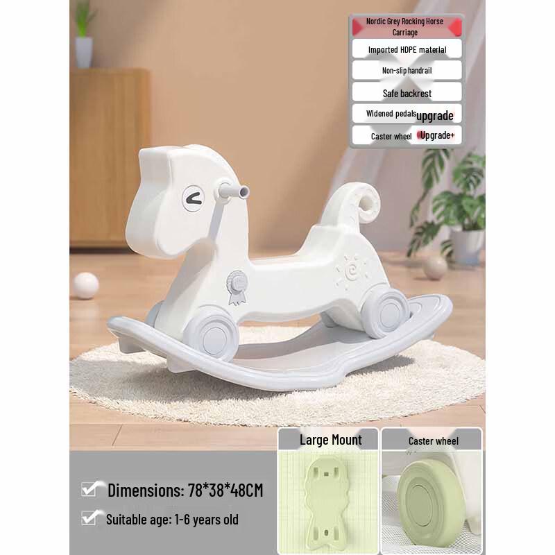 KODENOR 3-in-1 Baby-Schaukelpferd & Rutschauto