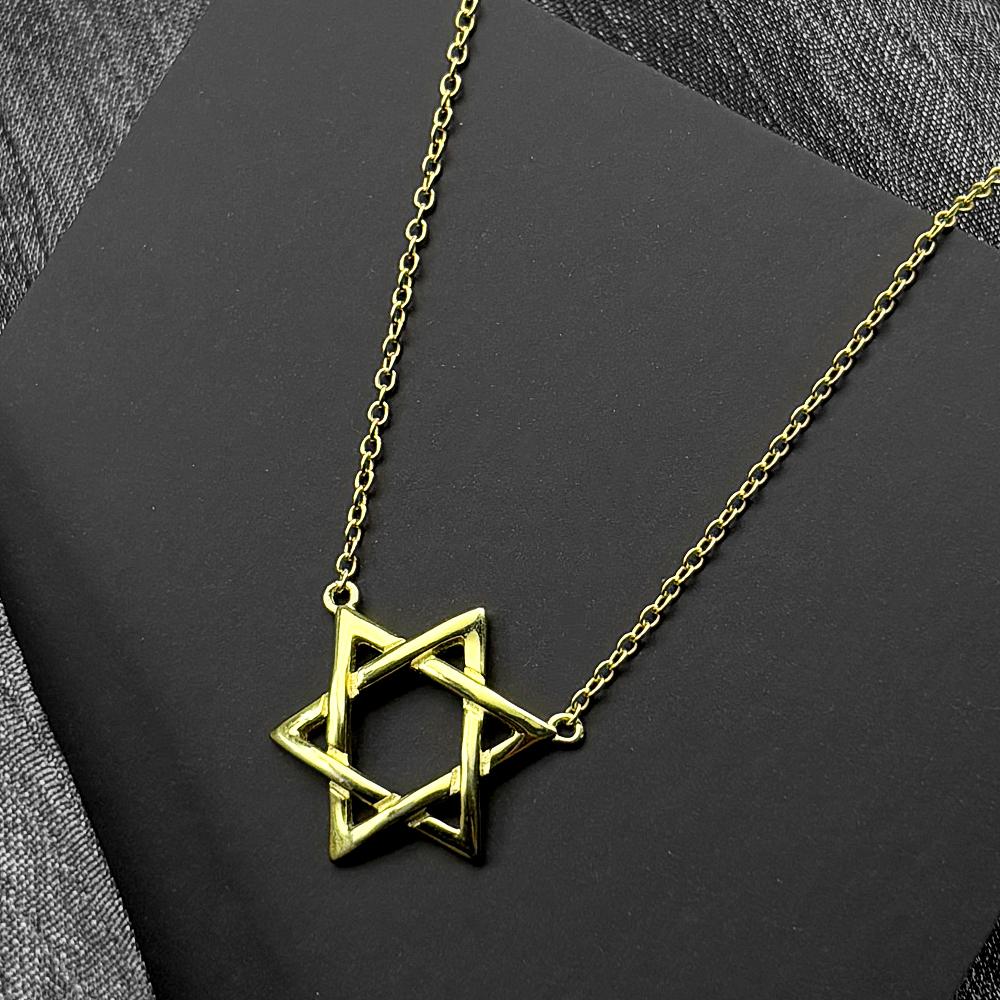 Luxury Hollow 925 Sterling Silver Je Star of David Pendant Necklace for Women Girl Charms Choker Chain Israel Jewelry Gift