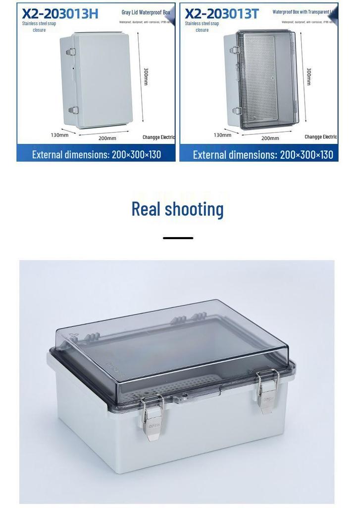 Outdoor X2 Waterproof ABS Junction Box with Transparent Cover