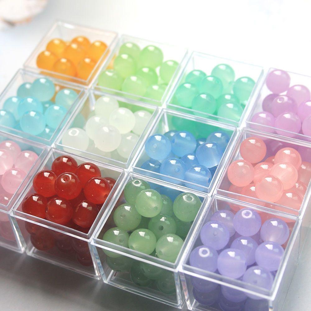 50Pcs 8mm Fun Candy Color Fashion Synthetic Exquisite Lilac Beads Faceted Purple Beads Bracelets Make Trend Jewelry Workmanship