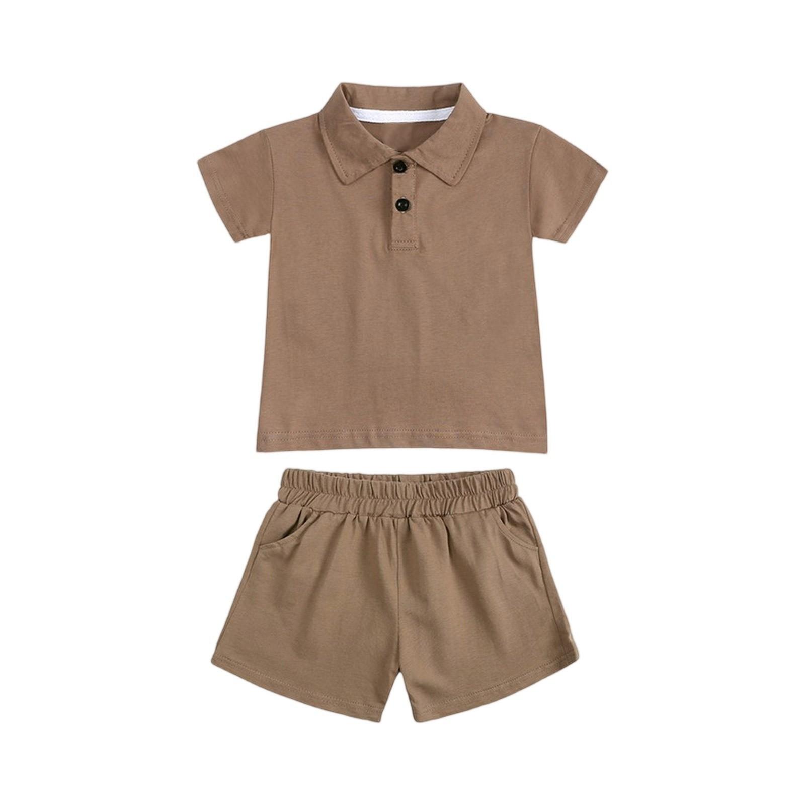 

Летний комплект для мальчиков - Комплект из 2 предметов с коротким рукавом и шортами 100 коричневый