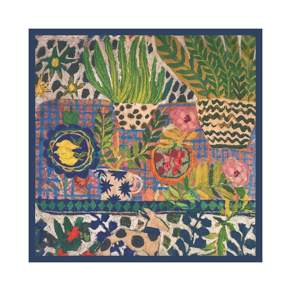 Oil Painting Retro Literary Silk Scarf Cotton Square Scarf Versatile Cashew Nut Silk Scarf 70 Square Scarf Elegant Decorative Waist Seal Belt Scarf