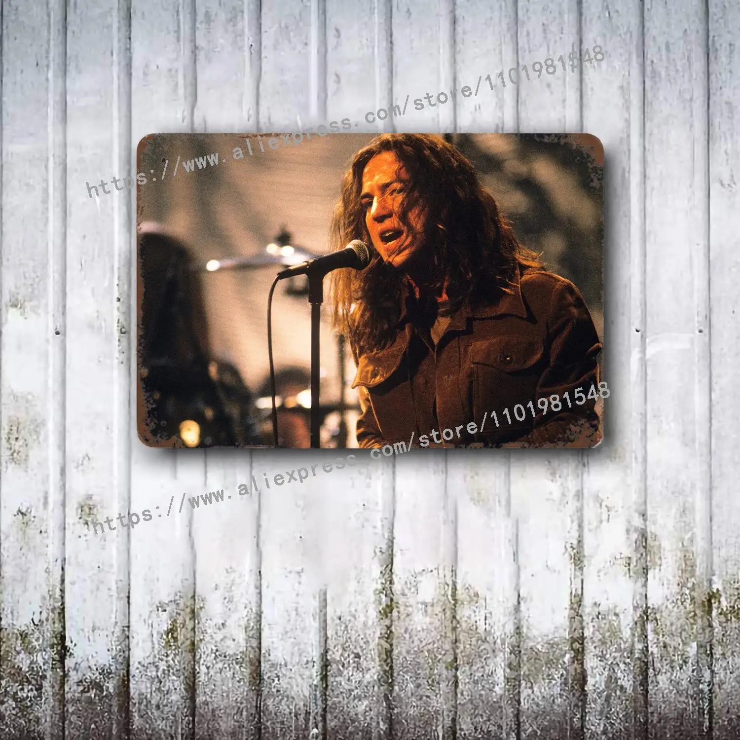 

Металлический декор Pearl Jam Band Постер Винтажная жестяная табличка Металлическая табличка Декоративная табличка для паба, бара, мужской пещеры, клуба, украшение стены 20x30cm（7.8x11.8inch）