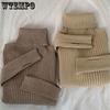 Open Finger Sweater Women's Turtleneck Skinny Jumper Winter Long Sleeve Thermal Pullover Soft Knit Top Versatile Fashion Pull