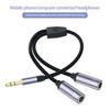 Headphone Splitter 2 In 1 High Fidelity Lossless Nylon-Braided Dual 3.5mm Male Microphone Audio To 3.5mm Female Adapter Cable Computer Accessories