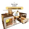 Compact Indoor Cat Villa: Integrated Bed, Toilet, and Play Area - Space-Saving Design for Apartment Living
