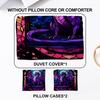 3pcs Stained Glass Purple Dragon Print Duvet Cover Set – for Kids Gift 100%Polyester, Soft, Breathable for Bedroom Decoration