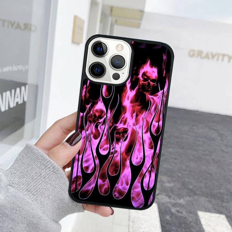 Matte Flames Phone Case For iPhone 17 Air 15 16 Cover  11 13 14 Pro Max 12 Plus Max Fundas