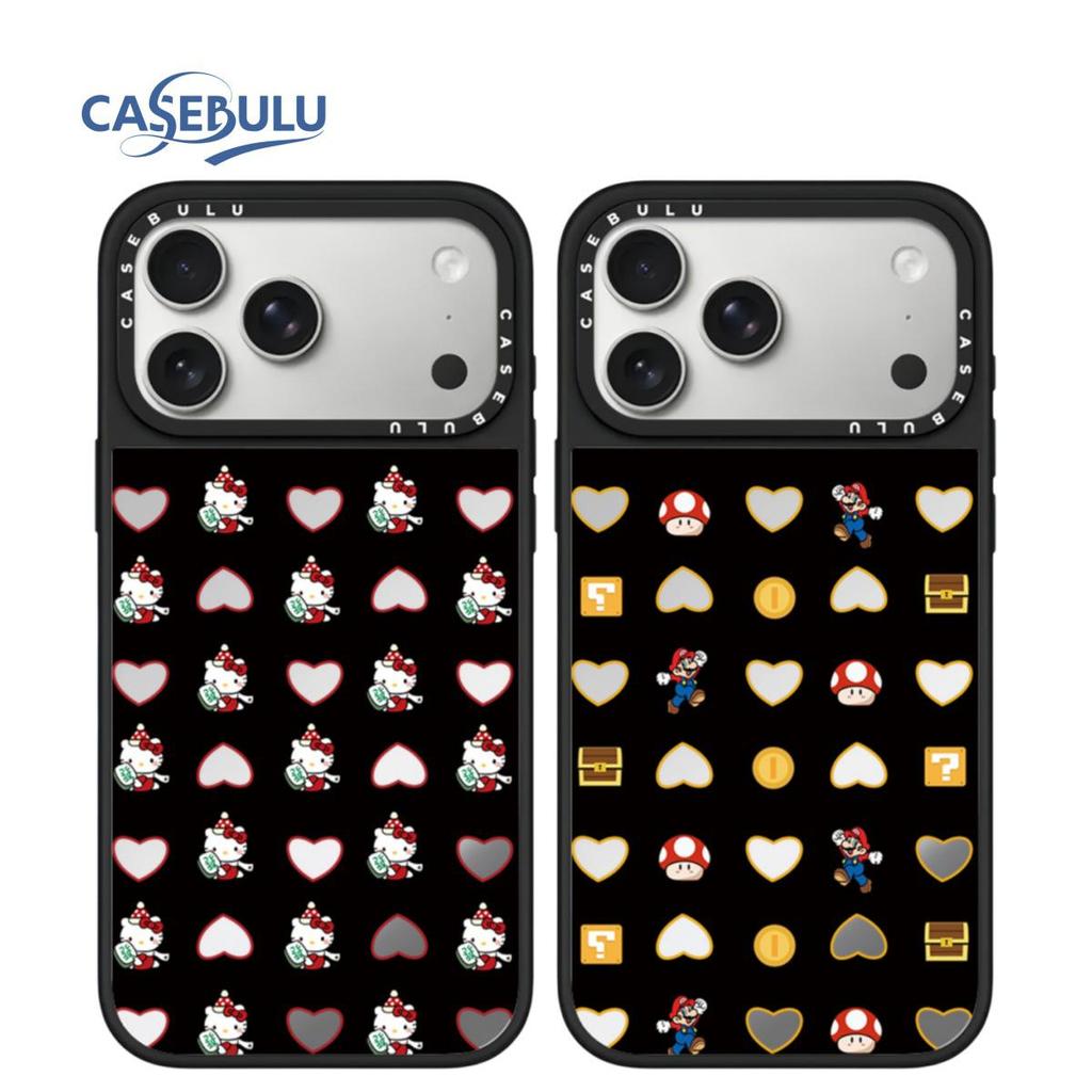 Heart-Shaped KT Cat Mirror Case for iPhone 15/16/17 Pro Max