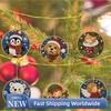 Christmas DIY Rhinestone Painting Ornaments 6pcs Wooden Round Pendants Diamond Craft Kit with Hemp Rope Tools Included