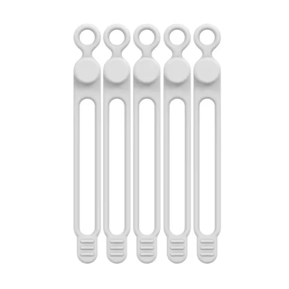 Silicone Cable Ties Set Elastic Reusable Cord Organizer Multi-function Wire Clip Bandage Cable Wire Storage Harness Strap