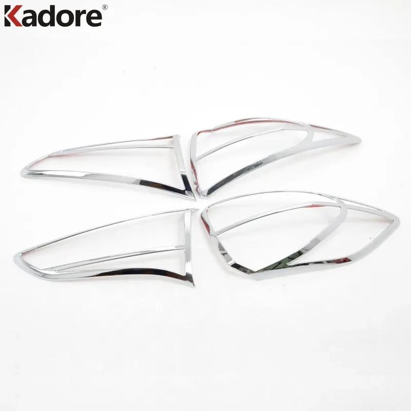 For Hyundai Tucson 2015 2016 2017 2018 Chrome Car Rear Tail Light Lamp Cover Trim Taillight Frame Trims Exterior Accessories