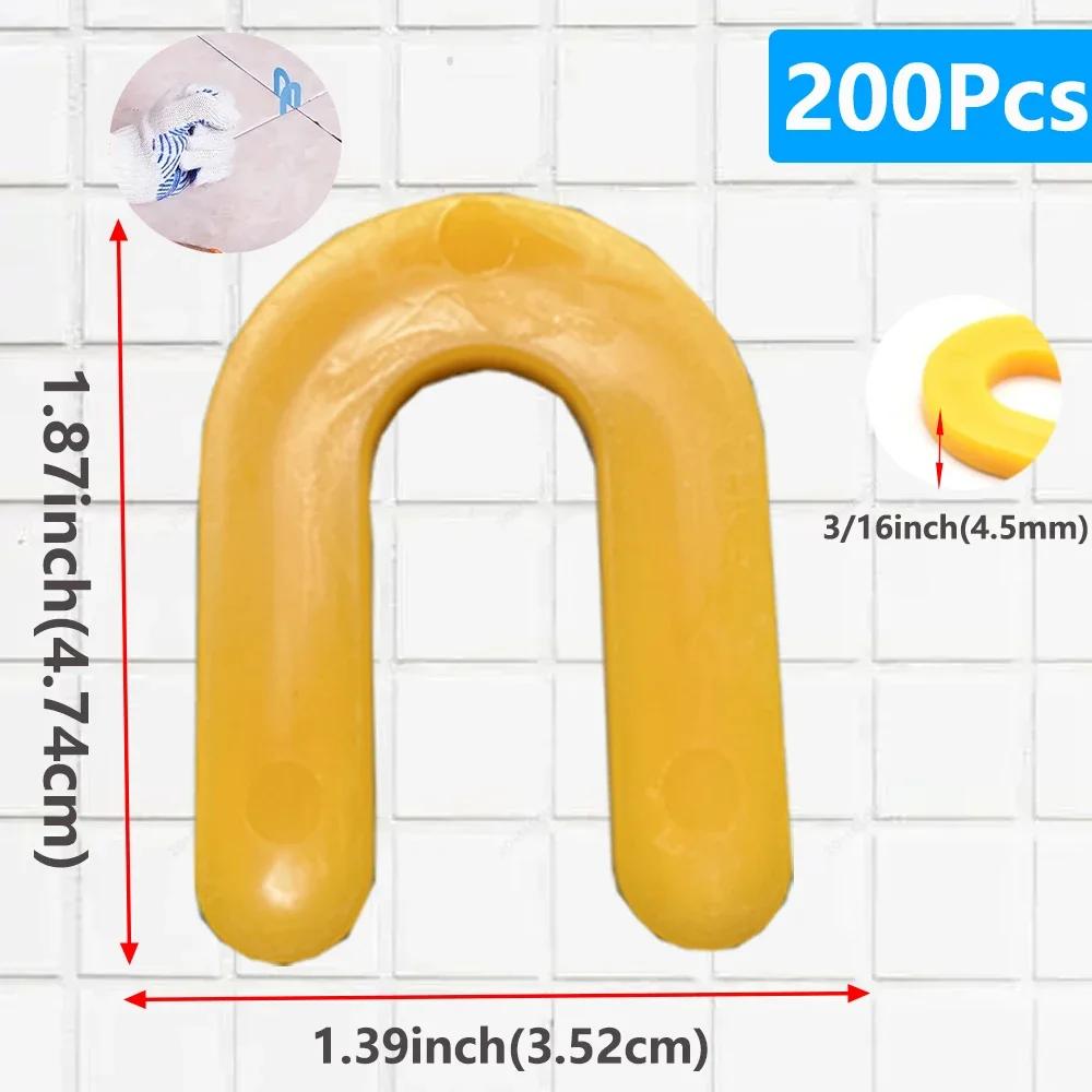 100/200Pcs Reusable U-Shape Ceramic Spacers Tile Clips Leveling System Wedge for Floor Wall Tile Gap Fixing Construction Tools