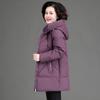 Mother's Down Padded Jacket Women's Winter Clothes Large Size Mid-length Hooded Collar Padded Jacket Jacket Women's Padded Jacket