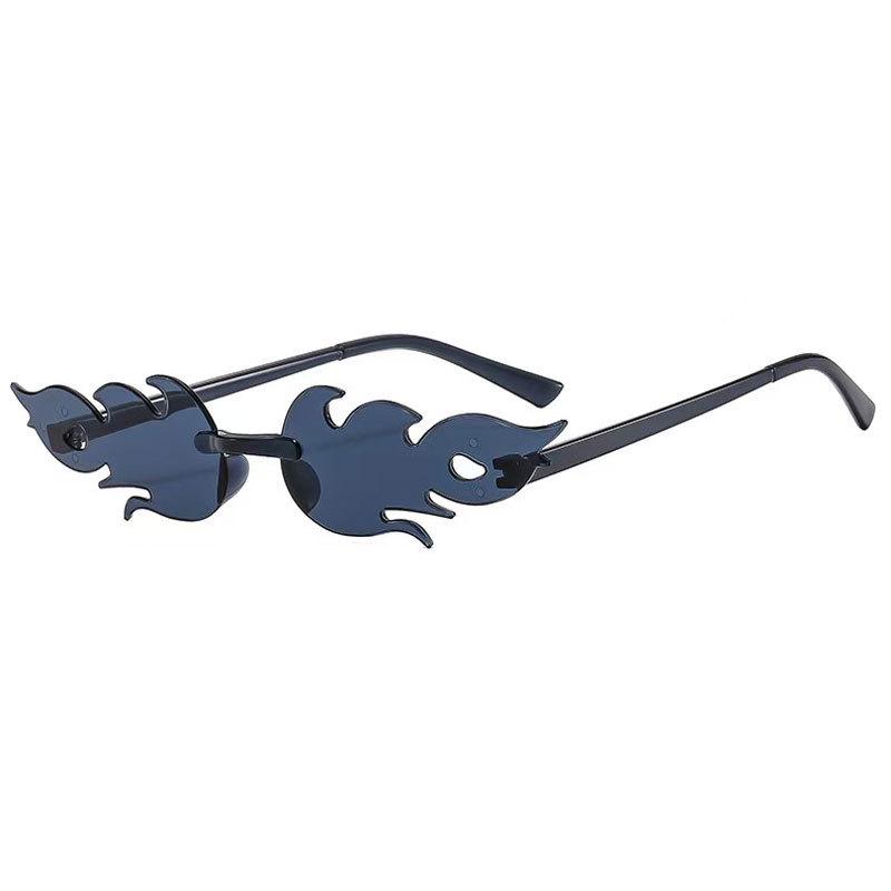Flame Sunglasses - Trendy Frameless UV Protection Candy Color Shades for Dance Parties