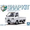 Aoshima Bunka Kyozai 1/32 Scale Rakupla Snap Kit No.05-FW Subaru Sambar Truck Frost White Pre-Colored Plastic Model Kit (Car)