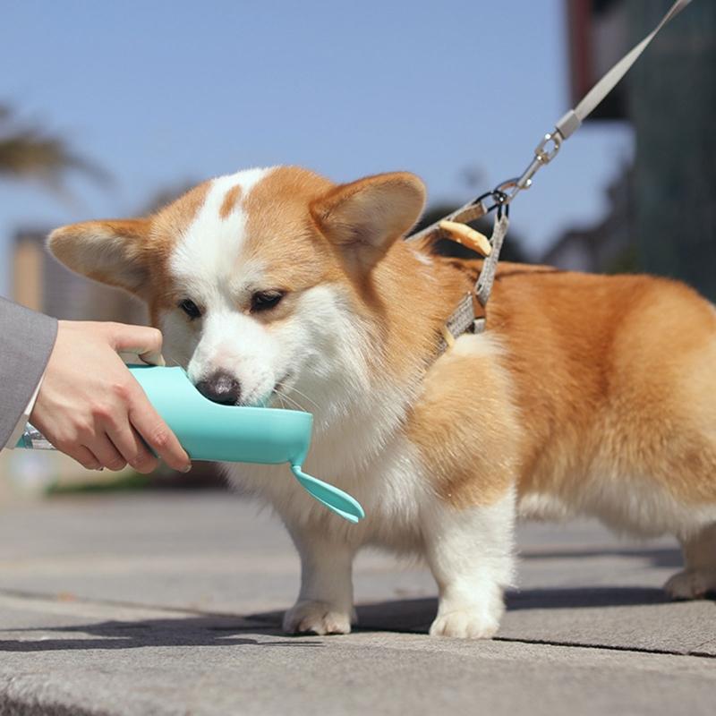 Dog Travel Water Bottle Portable Pet Drinking Cup with Food Feeding Bowl for Pets Outdoor Walking Traveling Hiking