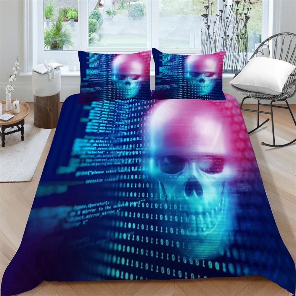 3D Totenkopf Bettwäsche Bettdecke Abdeckungen Home Bettwäsche Teenager Bequeme Bettdecke Bettbezug Set Polyester Bettwäsche Anzug