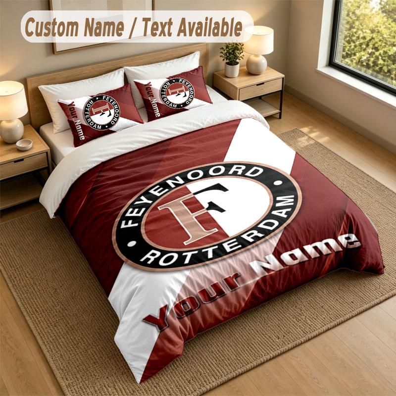 Juego de Cama 1 Funda Nórdica 2 Fundas de Almohada Estampado Feyenoord Ropa de Cama Suave Decoración de Dormitorio