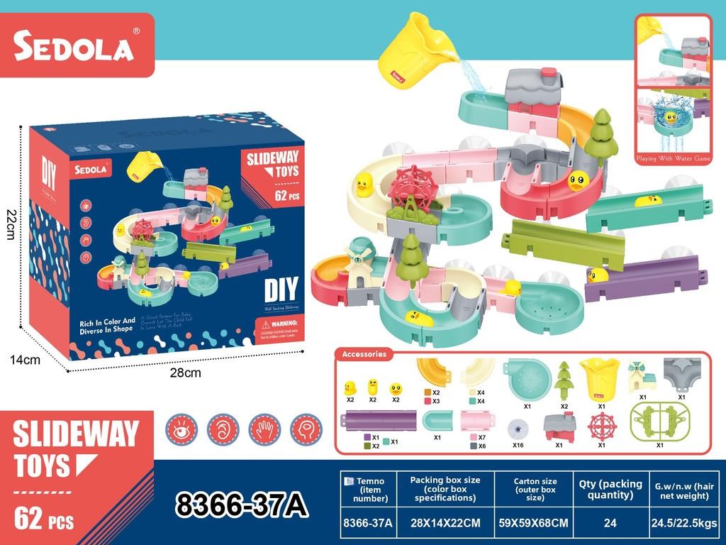 Childrens Bath Water Toy Set With Diy Track And Roller For Toddler Playwater Fun