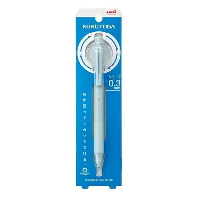 Uni Lápis Mecânico Mitsubishi Pencil Kurutoga KS Azul Gelo 0.3mm M3KS1P.32