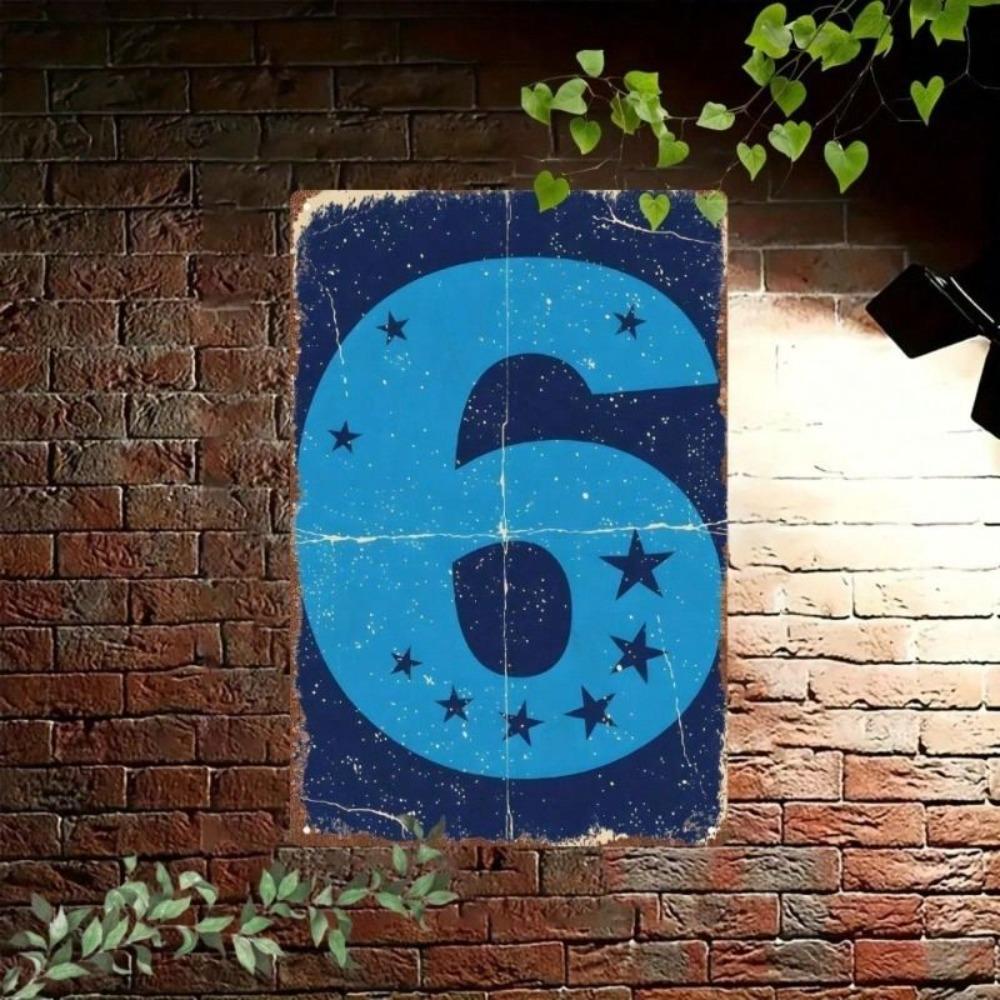 Metal Wall Art Retro Starry Night Steel Painting