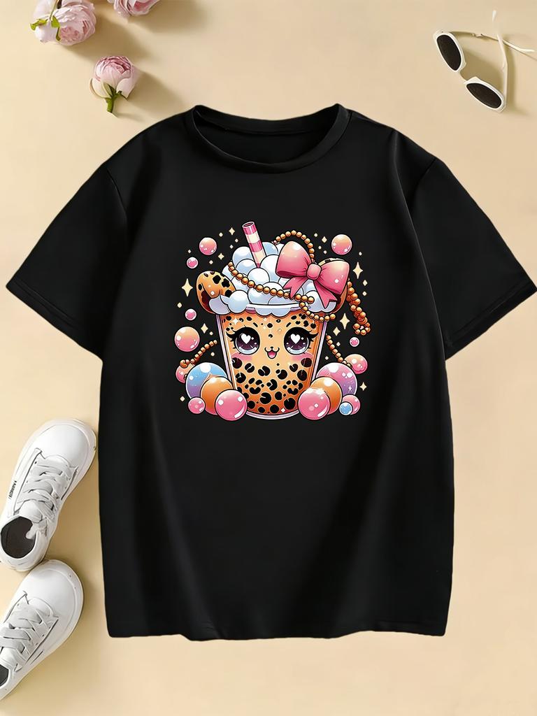 Cute Graphic Kids Tshirts Summer Short Sleeve Tees Cartoon Animal Boys Girls Clothes Kawaii Tops Y2K Children Tshirt