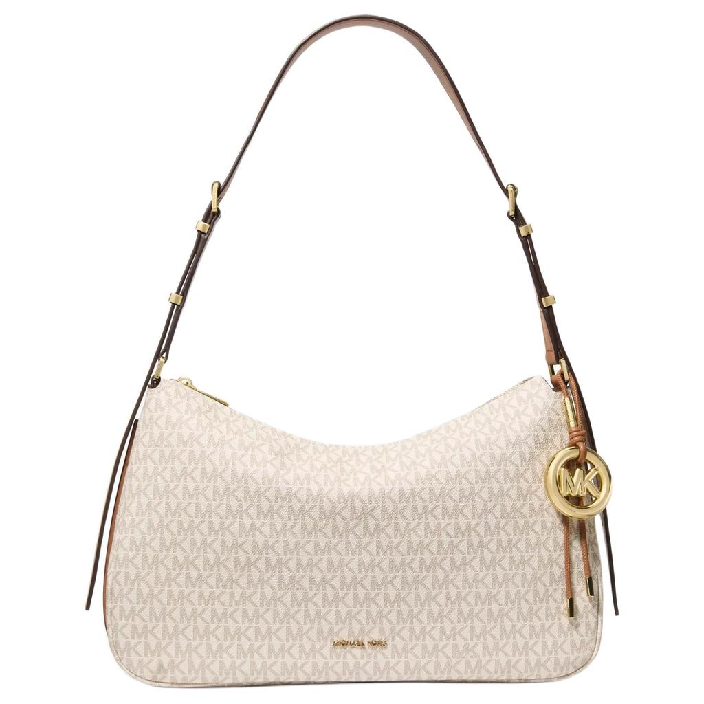 Michael Kors Nolita Artificial Leather Crossbody Bags Medium Women's Vanilla White & Acorn Brown 30F5GY5M2B-VANILLA