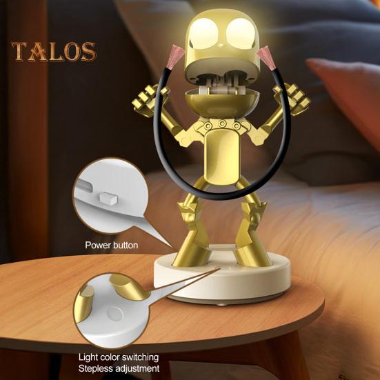 LED Night Light Cute Cartoon Robot Desk Lamp Dimmable Flicker Free USB Rechargeable Bedside Lamp Bedroom Decor