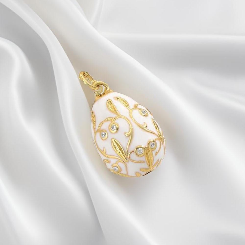 Copper Easter Egg Crystal Pendant Bohemia Necklace Pendant Colorful Enamel Pendant  Party