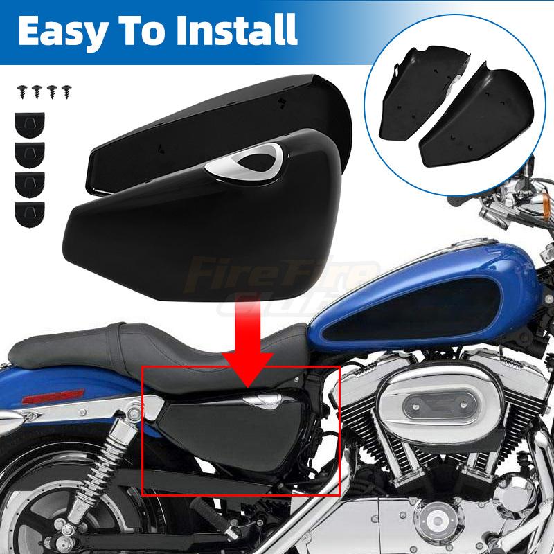 Motorcycle Black Side Cover Left Right Protection Cover Battery Fairing Cover For Harley Sportster XL883 XL1200 48 04-13
