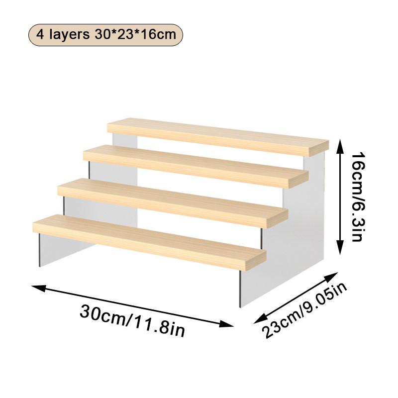 

Деревянная витрина для ювелирных изделий, держатель для хранения коллекционных предметов, полка-органайзер, стойка для хранения духов, кексов, десертов 4 layers-30CM